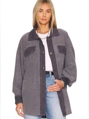 FREE PEOPLE RUBY FLEECE SHIRT JACKET SIZE XL